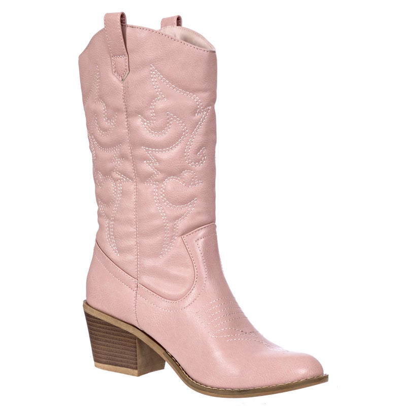 Charles Albert Womens Boot Embroidered Modern Western Cowboy, Blush (9) Cowboy_Style_Blush_9 - Image 1